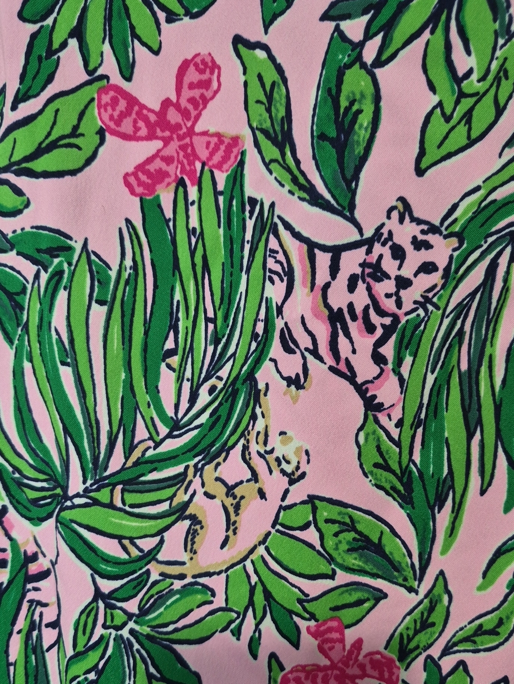 Lilly Pulitzer Ensley UPF 50+ Dress Roaring With Joy Pink Green Size L NWT - Picture 13 of 13
